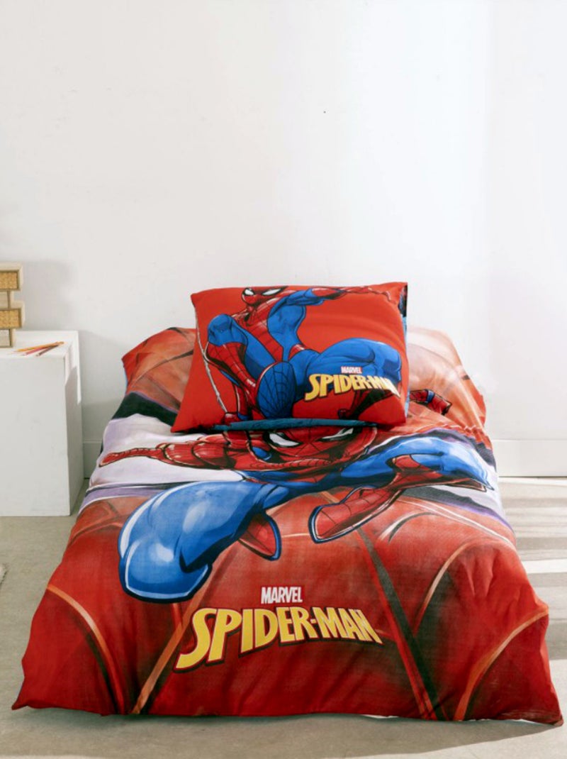 Juego de sabanas Spiderman Infantil, 100% Algodón Oeko-Tex, Reversible, Cama 1 plaza, MARVEL Rojo - Kiabi