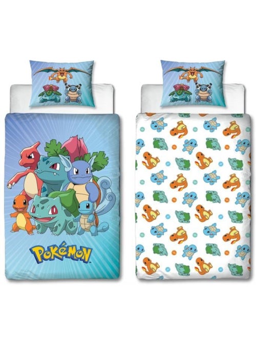 Juego de s?banas infantil Pok?mon, microfibra Oeko-Tex, reversible, para cama de 1 plaza, STARTER - Kiabi Juego de s?banas infantil Pok?mon, microfibra Oeko-Tex, reversible, para cama de 1 plaza, STARTER - Kiabi