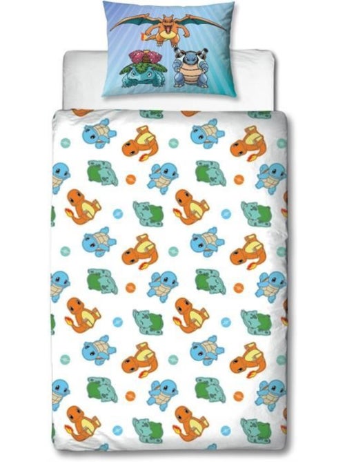 Juego de s?banas infantil Pok?mon, microfibra Oeko-Tex, reversible, para cama de 1 plaza, STARTER - Kiabi Juego de s?banas infantil Pok?mon, microfibra Oeko-Tex, reversible, para cama de 1 plaza, STARTER - Kiabi