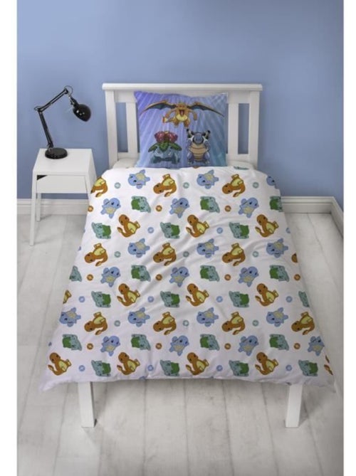 Juego de s?banas infantil Pok?mon, microfibra Oeko-Tex, reversible, para cama de 1 plaza, STARTER - Kiabi Juego de s?banas infantil Pok?mon, microfibra Oeko-Tex, reversible, para cama de 1 plaza, STARTER - Kiabi