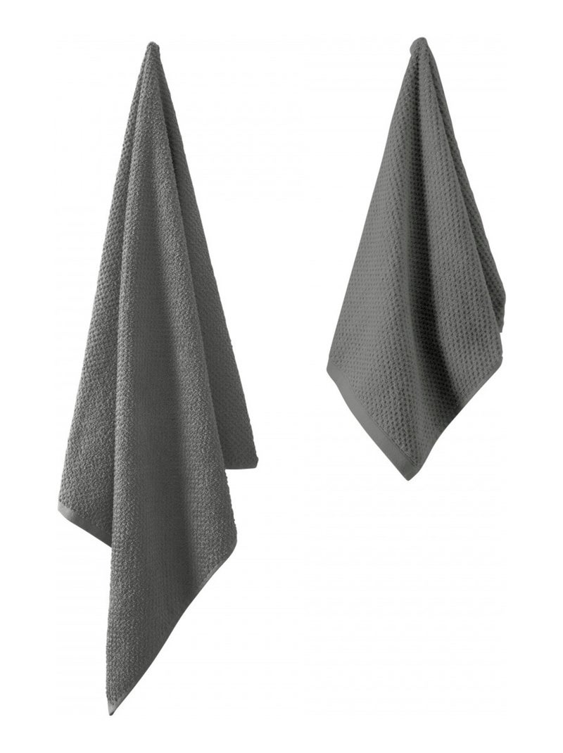 Juego de toallas de algodón Guy Levasseur 600 GSM 70x140 y 50x90 Gris antracita - Kiabi