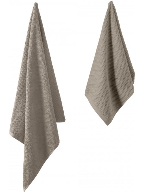 Juego de toallas de algodón Guy Levasseur 600 GSM 70x140 y 50x90 - Kiabi Juego de toallas de algodón Guy Levasseur 600 GSM 70x140 y 50x90 - Kiabi