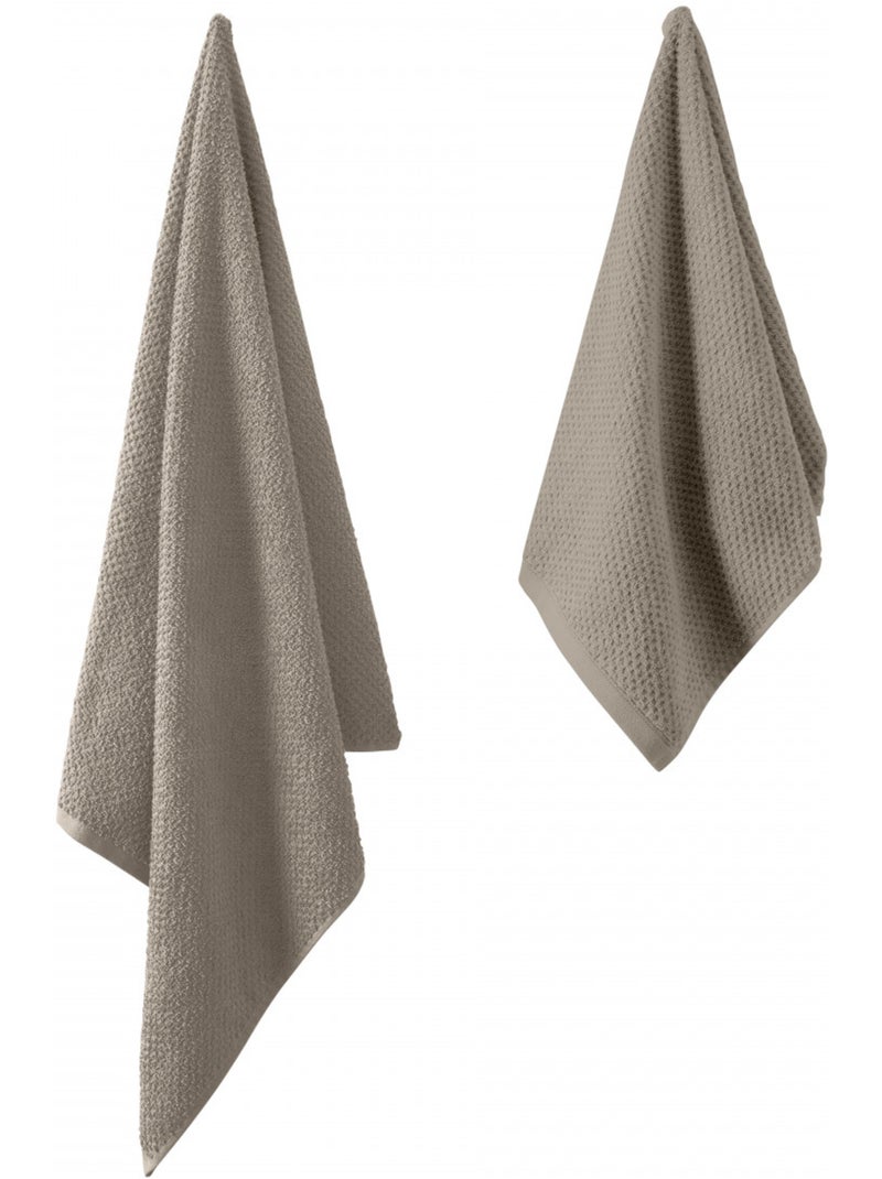 Juego de toallas de algodón Guy Levasseur 600 GSM 70x140 y 50x90 Taupe - Kiabi