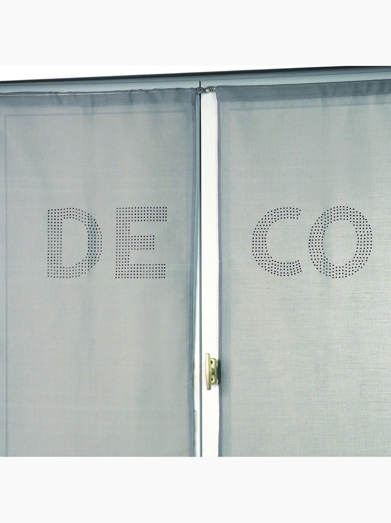 Juego de visillos con pedrería «DECO» Gris claro - Kiabi