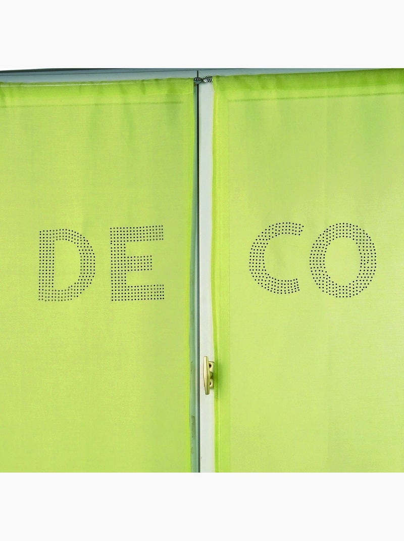 Juego de visillos con pedrería «DECO» Verde claro - Kiabi