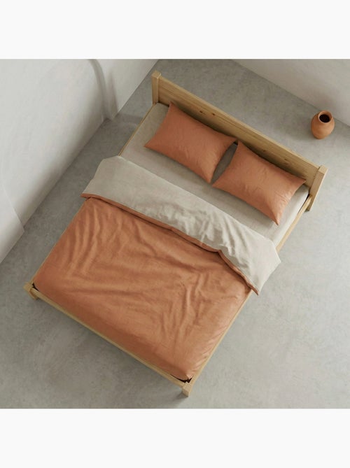 Juego funda nórdica 100% algodón, con funda/s de almohada, bicolor reversible - Gamusi. - Kiabi Juego funda nórdica 100% algodón, con funda/s de almohada, bicolor reversible - Gamusi. - Kiabi