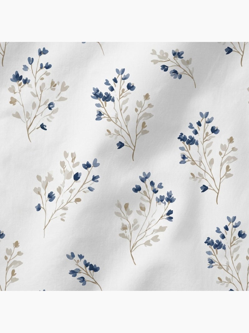 Juego funda nórdica 100% algodón diseño floral, incluye funda de cojín - Gamusi Blanco - Kiabi