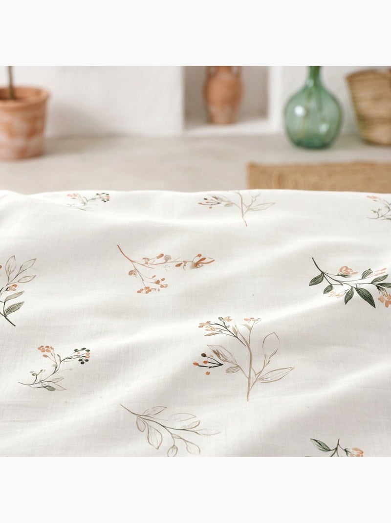Juego funda nórdica 100% algodón diseño floral, incluye funda de cojín - Gamusi Blanco - Kiabi