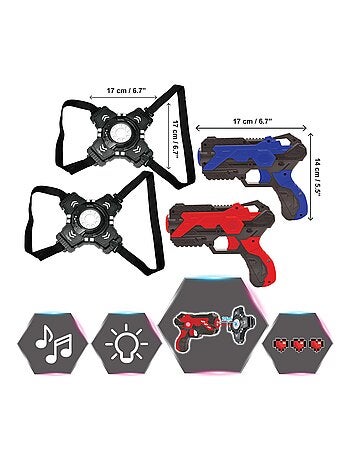 Juego interactivo de infrarrojos Laser Tag con 2 pistolas y chalecos