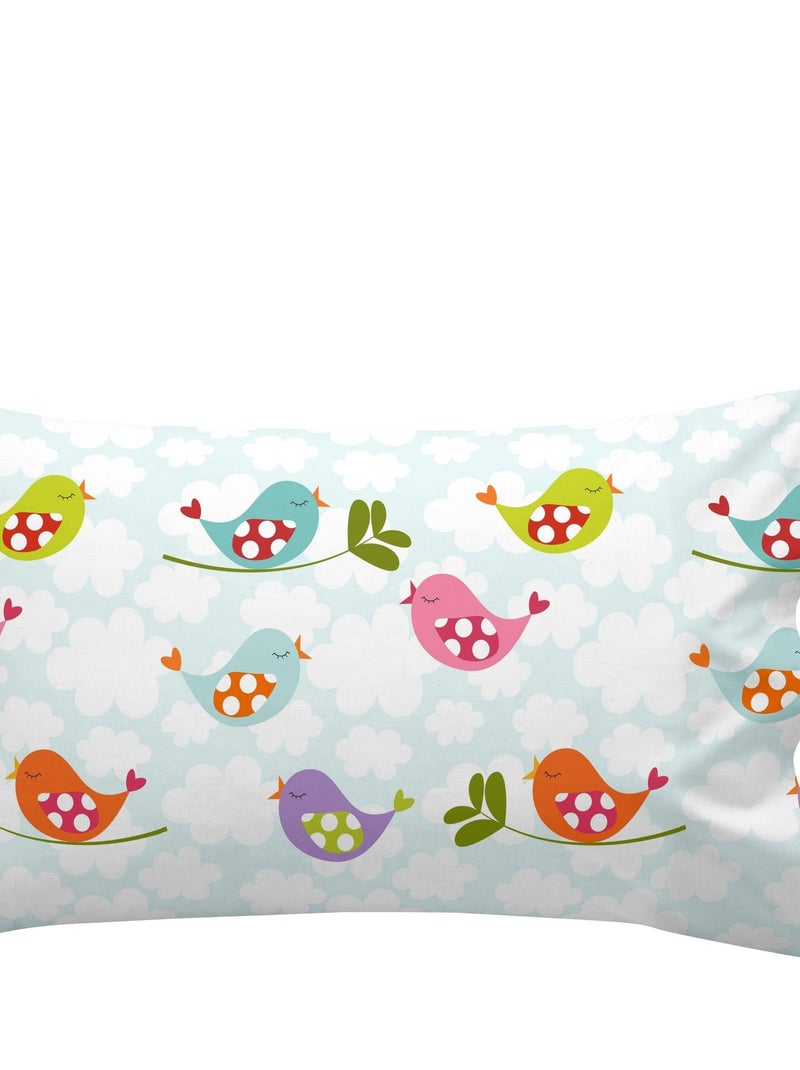 Juego nórdico 2 piezas Little birds "Happyfriday" Azul Rosa - Kiabi