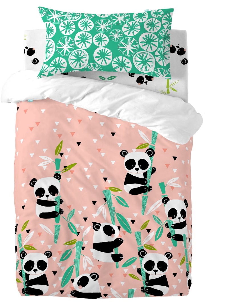 Juego nórdico 2 piezas Panda garden "Happyfriday" Rosa - Kiabi