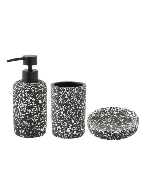 Juego para baño Guy Levasseur TERRAZZO negro en poliresina 3 piezas – Guy Levasseur - Kiabi