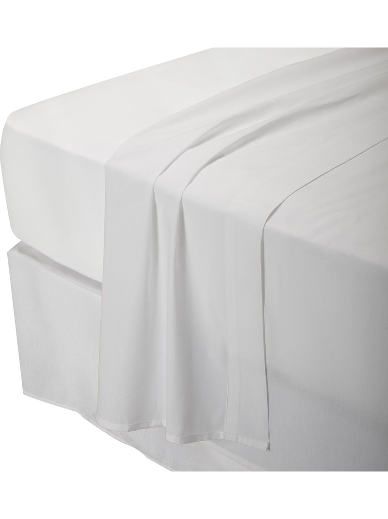 Juego sábanas -100% Algodón percal 200hilos Blanco - Kiabi