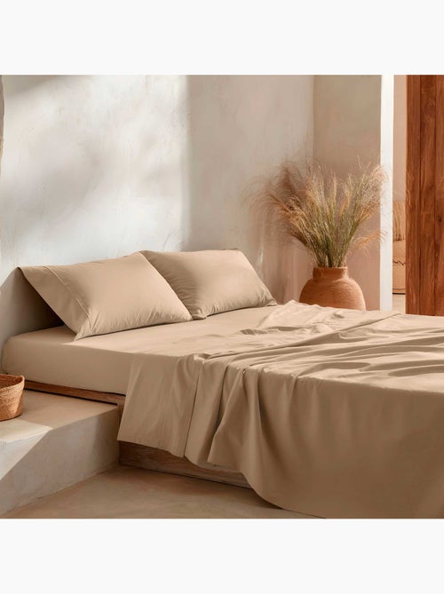 Juego sábanas 100% algodón, 144 hilos, liso - Gamusi. - Kiabi