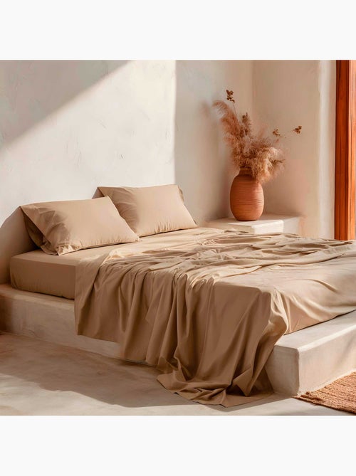 Juego sábanas 100% algodón, 144 hilos, liso - Gamusi. - Kiabi