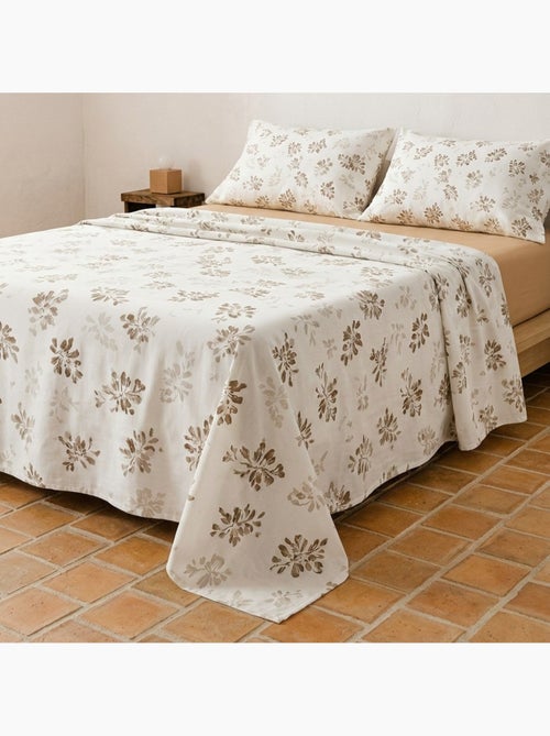 Juego sábanas 100% algodón en patrón floral, incluye funda de cojín - Gamusi - Kiabi Juego sábanas 100% algodón en patrón floral, incluye funda de cojín - Gamusi - Kiabi