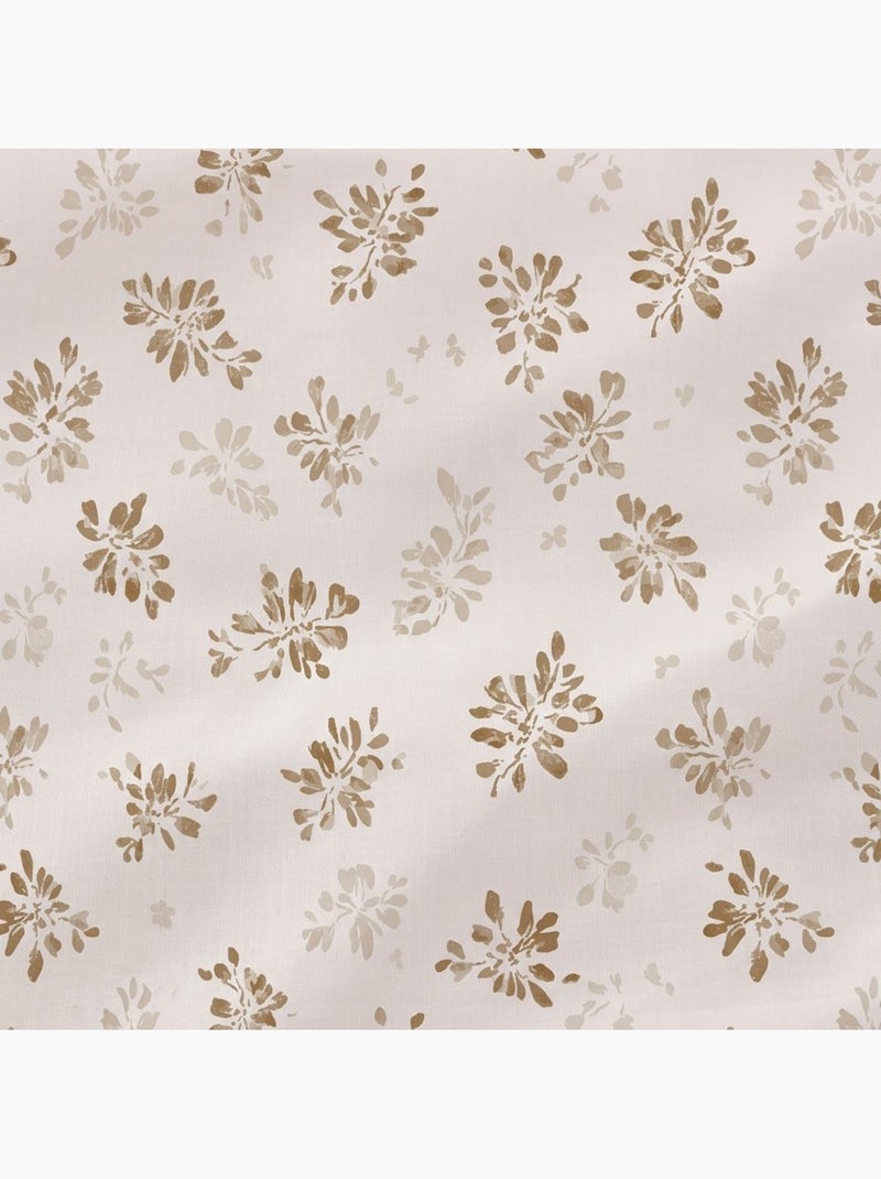 Juego sábanas 100% algodón en patrón floral, incluye funda de cojín - Gamusi Ocre - Kiabi