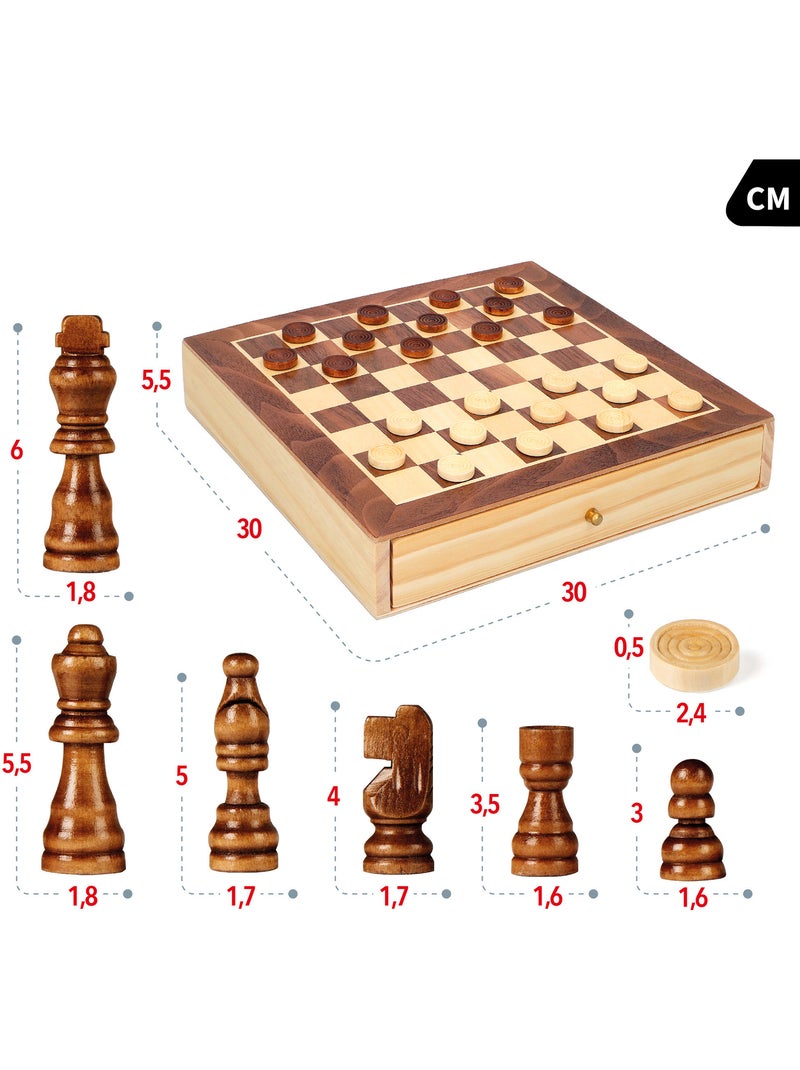 Juegos de mesa ajedrez y damas 2 en 1 madera con cajón cb games N/D - Kiabi