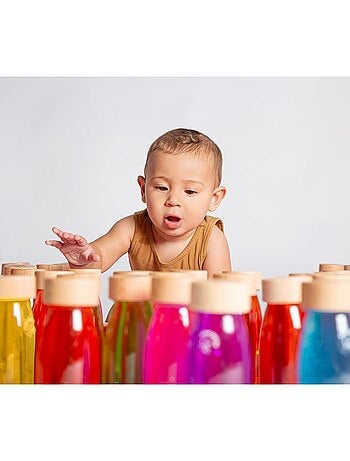 Juguete botella sensorial para bebé con sonido | Petit Boum
