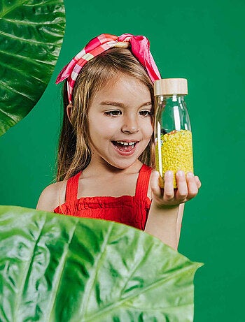 Juguete botella sensorial para bebé con sonido | Petit Boum