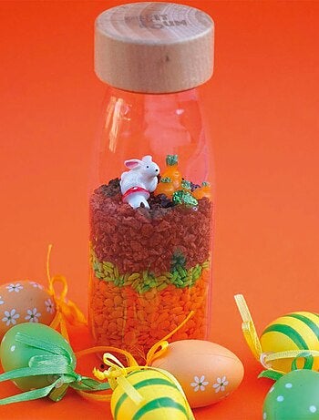 Juguete botella sensorial para bebé con sonido | Petit Boum