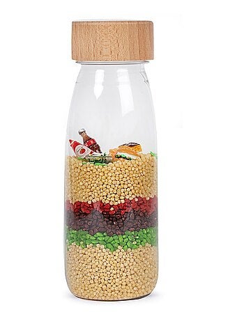 Juguete botella sensorial para bebé con sonido | Petit Boum