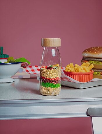 Juguete botella sensorial para bebé con sonido | Petit Boum