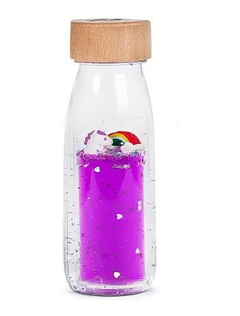 Juguete botella sensorial para bebé con sonido | Petit Boum