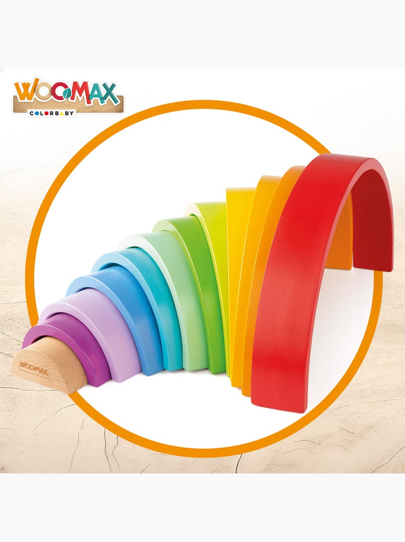 Juguete construcción de madera arcoíris WOOMAX N/D - Kiabi