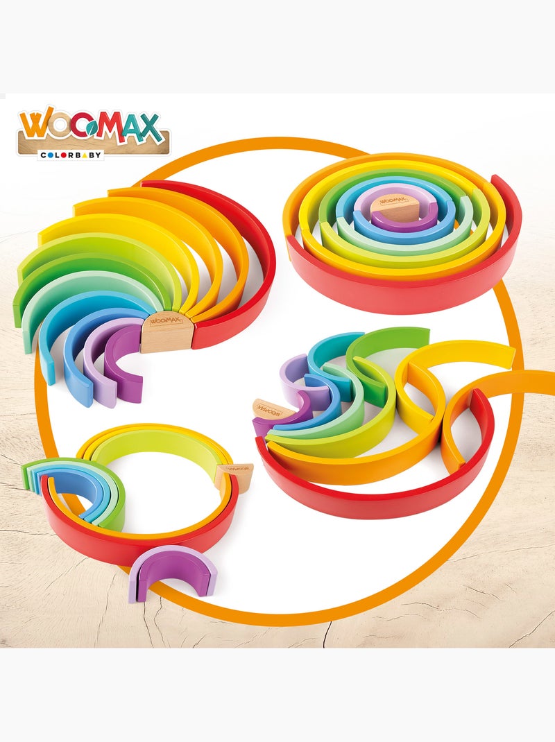 Juguete construcción de madera arcoíris WOOMAX N/D - Kiabi