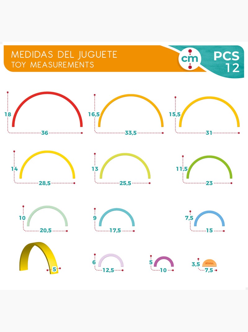 Juguete construcción de madera arcoíris WOOMAX N/D - Kiabi