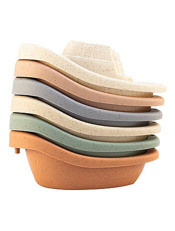 Juguete de baño - set de 6 barcos apilables de paja de trigo | Magni