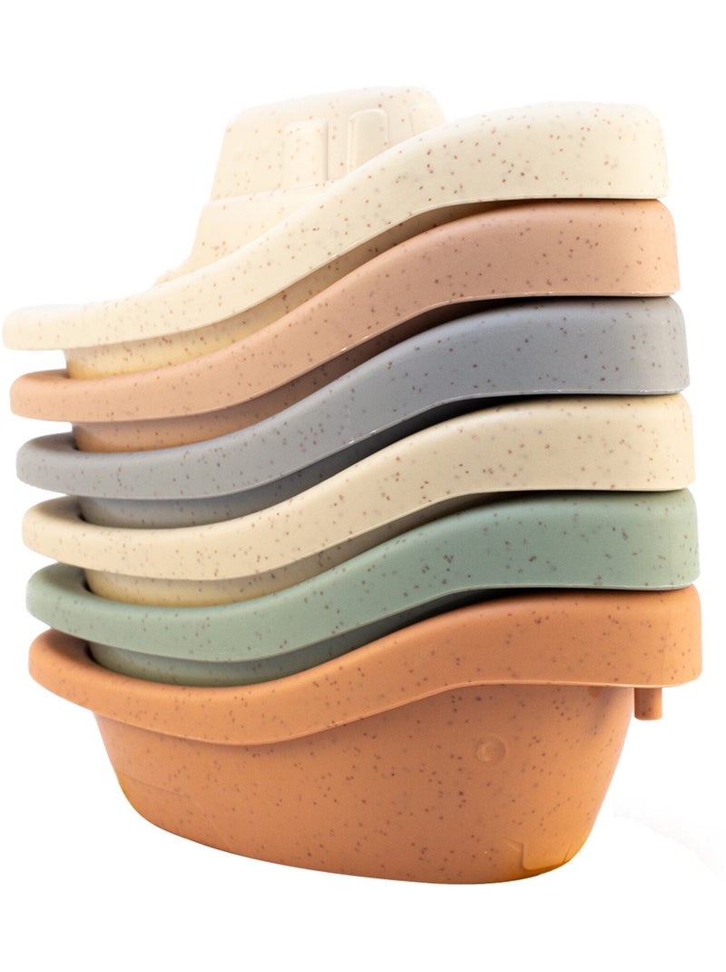 Juguete de baño - set de 6 barcos apilables de paja de trigo | Magni Multicolor - Kiabi