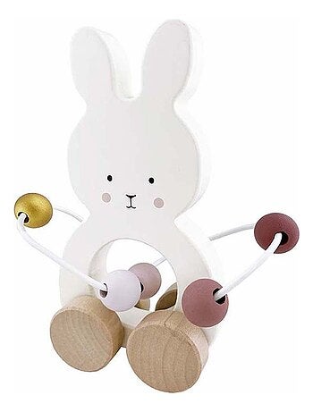 Juguete de madera de arrastre, laberinto de cuentas conejo - JaBaDaBaDo