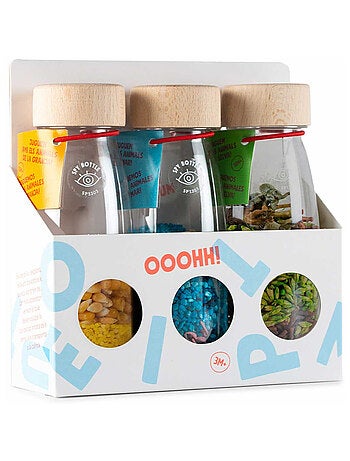 Juguete para bebé pack de 3 botellas sensoriales | Petit Boum