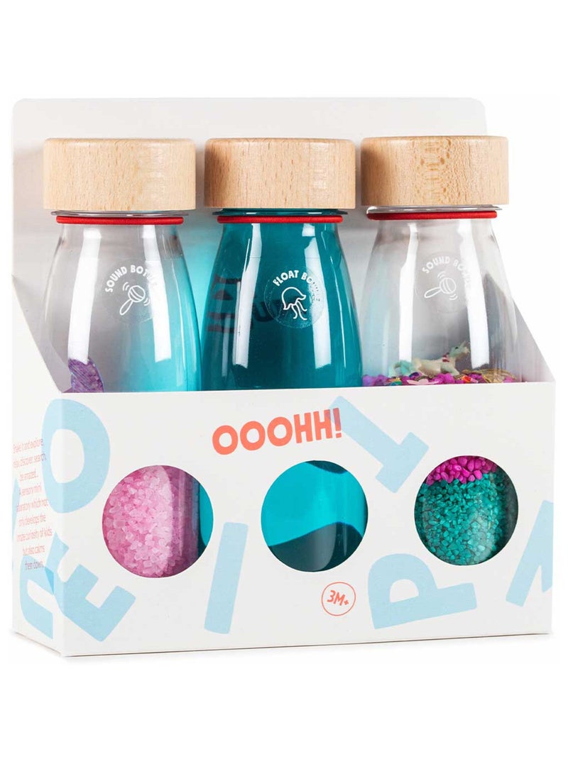 Juguete para bebé pack de 3 botellas sensoriales | Petit Boum Rosa/Verde - Kiabi
