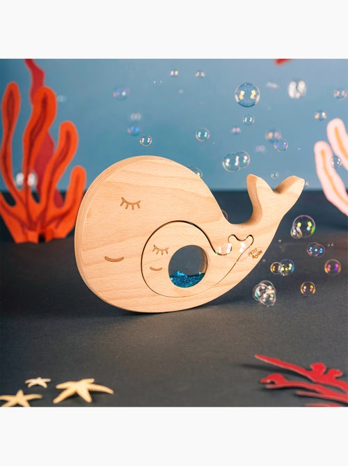 Juguete sensorial bebé puzle de madera ballena | Petit Boum - Kiabi Juguete sensorial bebé puzle de madera ballena | Petit Boum - Kiabi