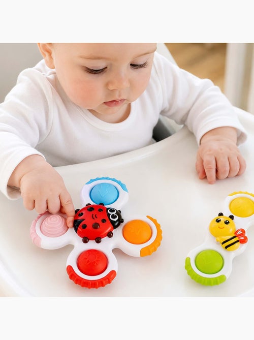 Juguete sensorial para bebés pack de peonzas con ventosa | bo jungle - Kiabi Juguete sensorial para bebés pack de peonzas con ventosa | bo jungle - Kiabi