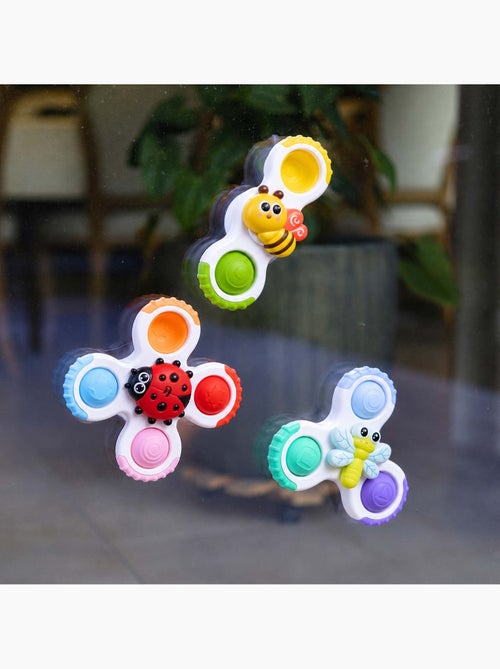 Juguete sensorial para bebés pack de peonzas con ventosa | bo jungle - Kiabi Juguete sensorial para bebés pack de peonzas con ventosa | bo jungle - Kiabi