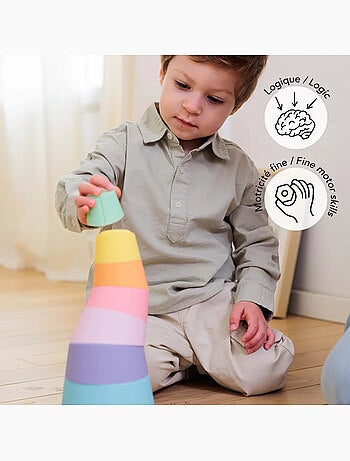 Juguete sensorial pirámide apilable de silicona | OPPI®