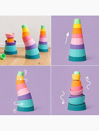 Juguete sensorial pirámide apilable de silicona | OPPI®