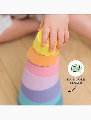 Juguete sensorial pirámide apilable de silicona | OPPI®