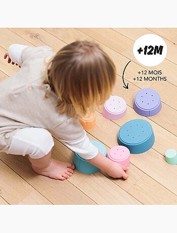 Juguete sensorial pirámide apilable de silicona | OPPI®