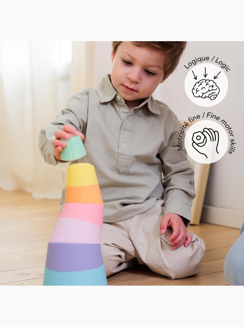 Juguete sensorial pirámide apilable de silicona | OPPI® Multicolor - Kiabi