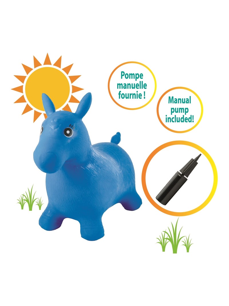 Jumping Poney hinchable con peluche Azul - Kiabi