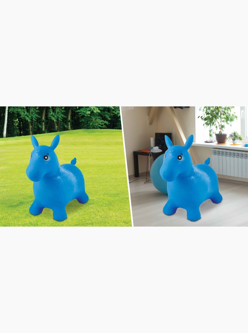 Jumping Poney hinchable con peluche Azul - Kiabi