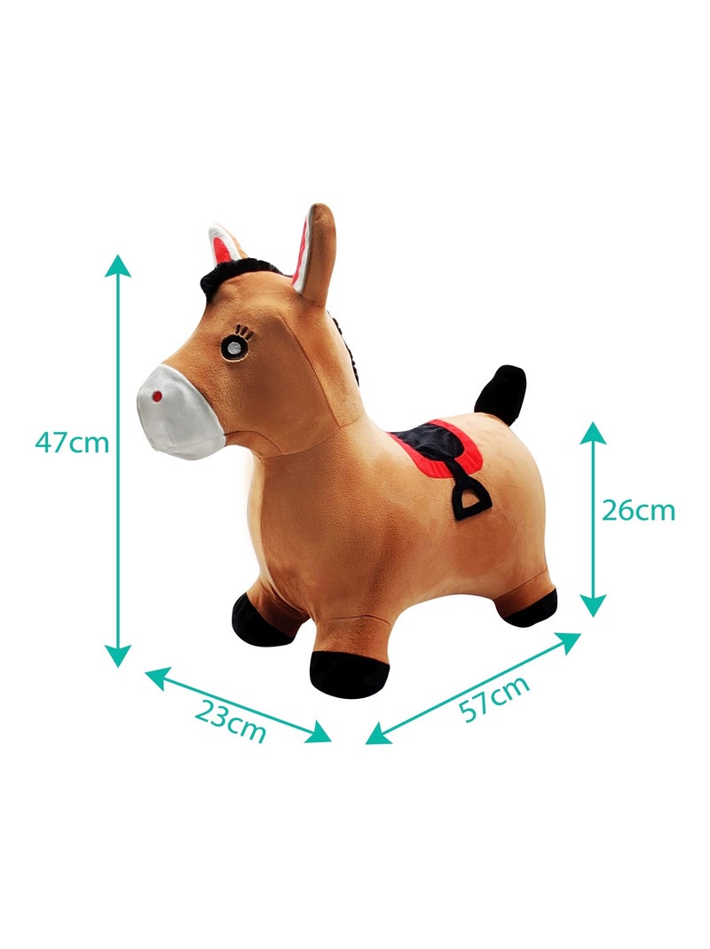 Jumping Poney hinchable con peluche Marrón - Kiabi