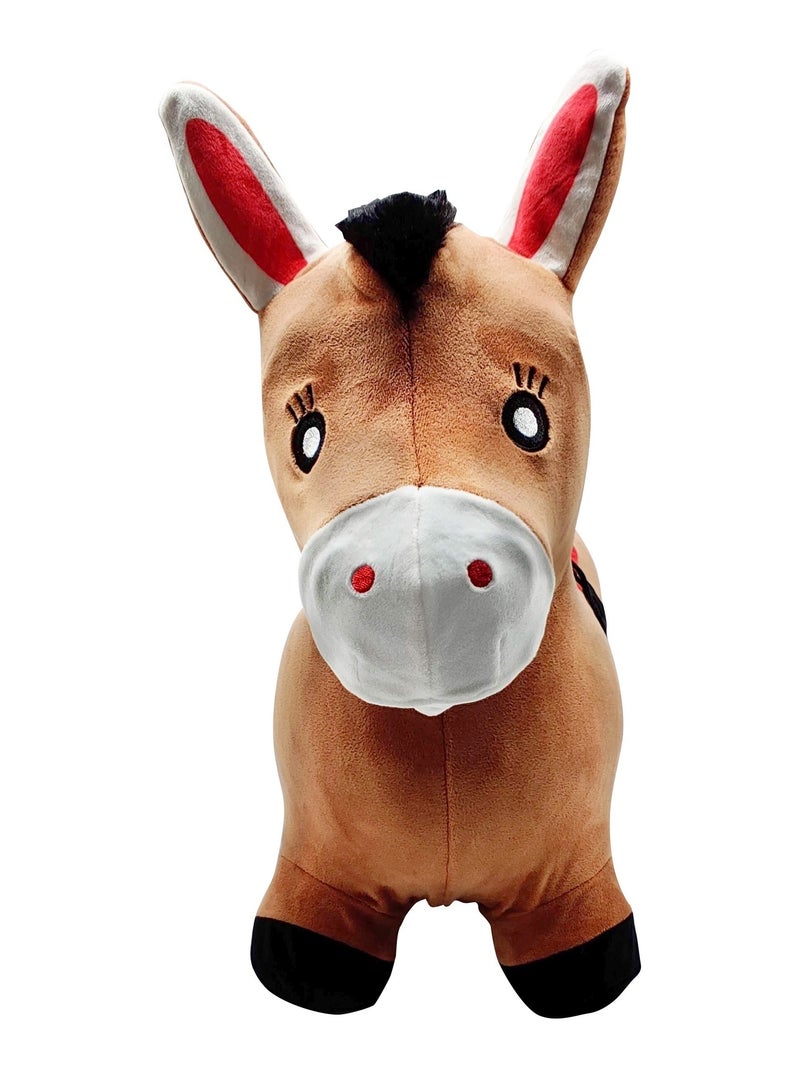 Jumping Poney hinchable con peluche Marrón - Kiabi