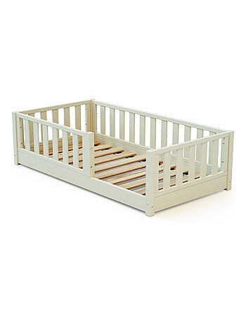 JURABABY - Cama infantil a ras de suelo de madera SONHO MINI - 70x140 - Rosa empolvado
