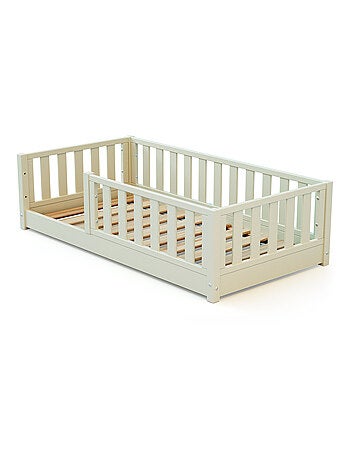 JURABABY - Cama infantil a ras de suelo de madera SONHO MINI - 70x140 - Rosa empolvado